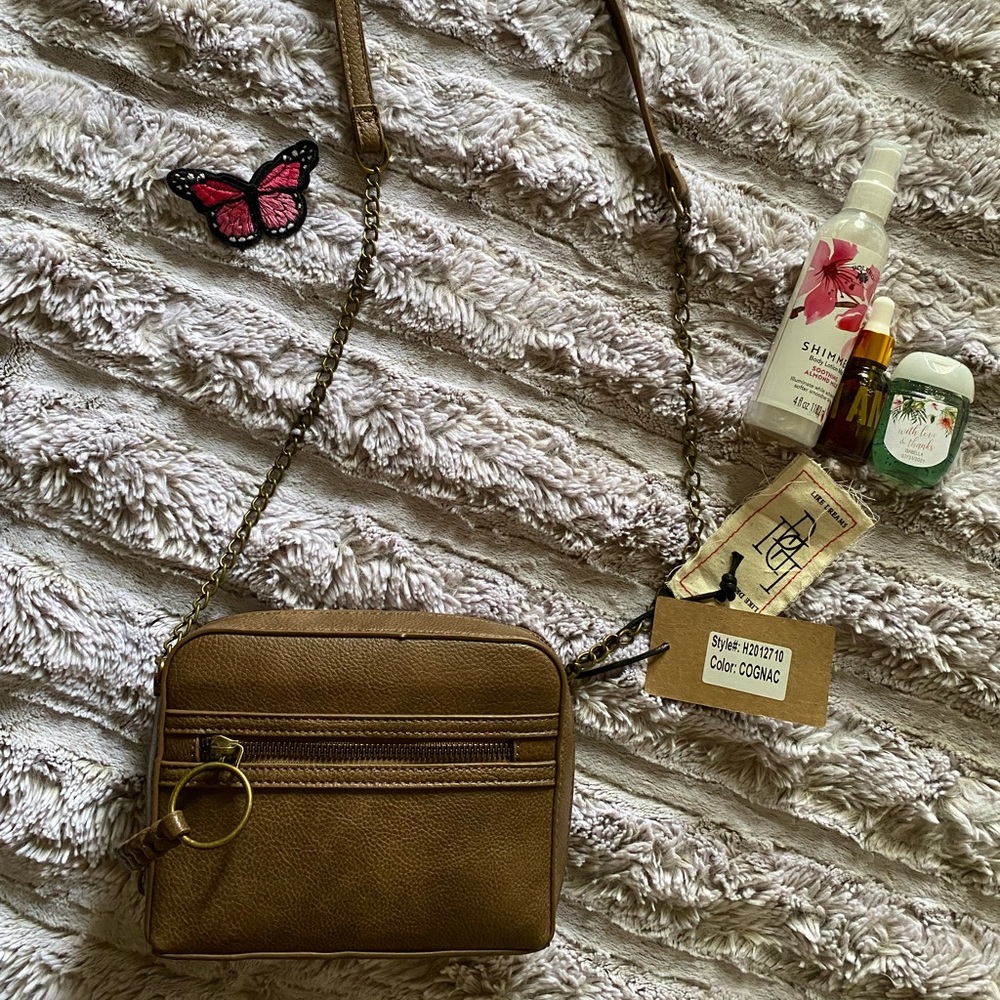 Brown sidebag purse